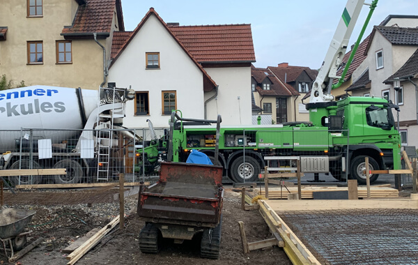 Betonarbeiten mit Betonpumpe